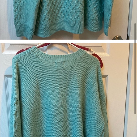 Cable Knit Sweater in Teal - Picture 2 of 2